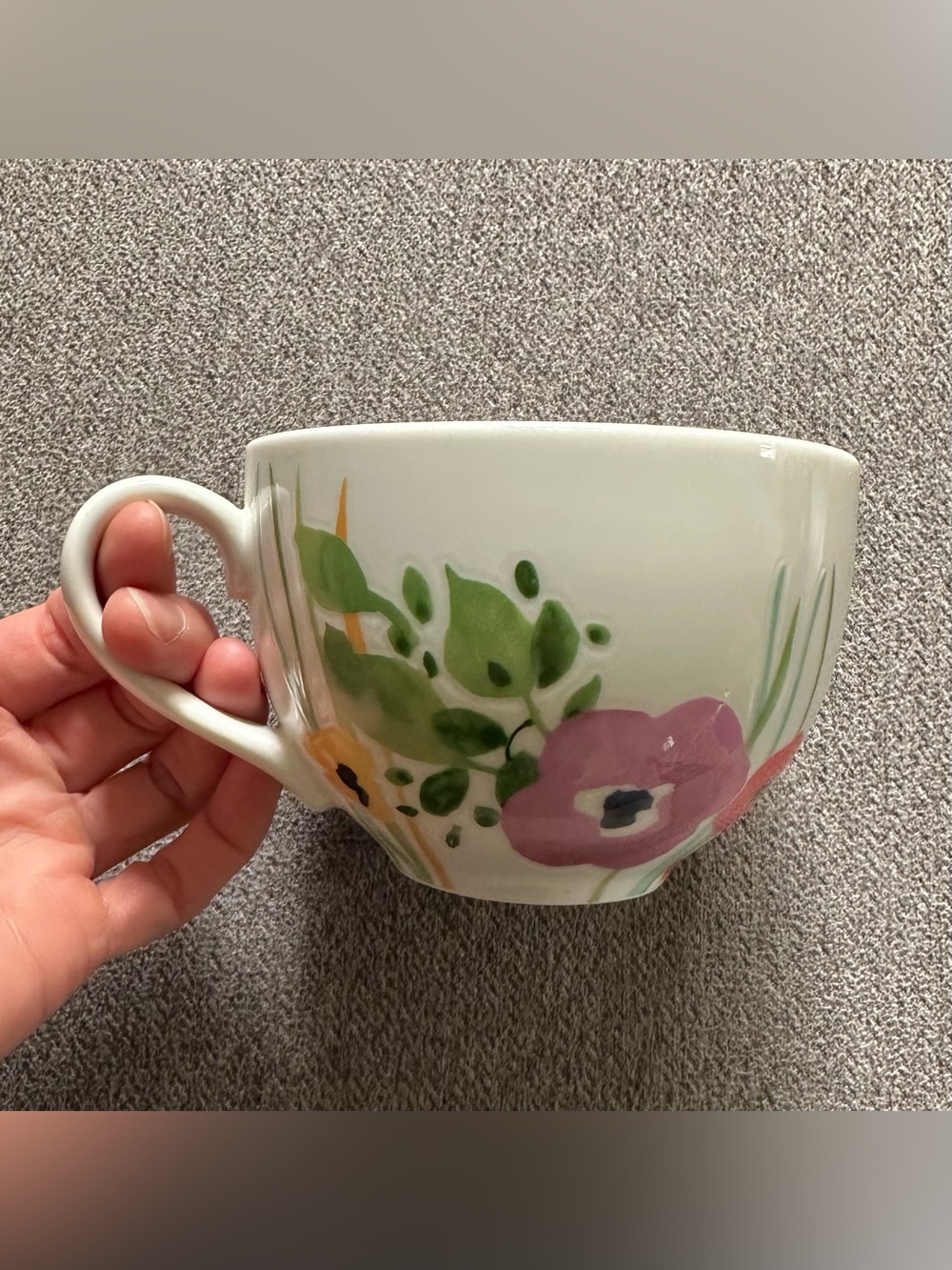 Anthropologie Verdant Acres Floral Mug